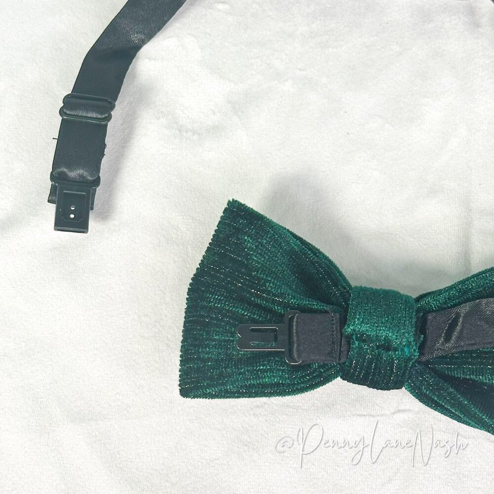 Men's Adjustable with Snap Bow Tie Green - Picture 6 of 7